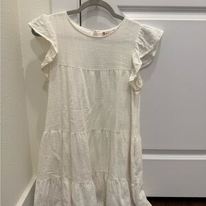 Altar'd State Cream Ruffled Tiered Mini Sundress